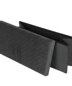 Urban Living Banquette Coffre De Rangement Velours Noir - 76x37.5x37.5cm -Boutique Belamp banquette coffre de rangement velours noir 76x37 5x37 5cm 3
