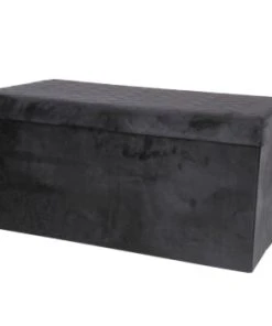 Urban Living Banquette Coffre De Rangement Velours Noir - 76x37.5x37.5cm -Boutique Belamp banquette coffre de rangement velours noir 76x37 5x37 5cm 5