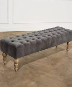 Robin Des Bois Bout De Lit Capitonné En Chêne L 150 Cm Gris Rhino -Boutique Belamp bout de lit capitonne en chene l 150 cm gris rhino 4