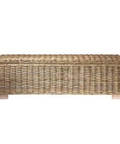 Maisons Du Monde Bout De Lit En Mahogany Massif Et Rotin L 130 Cm