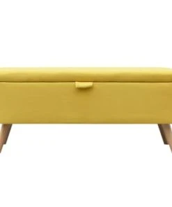 Usinestreet Bout De Lit POLY Avec Coffre De Rangement Et Pieds En Bois - Jaune