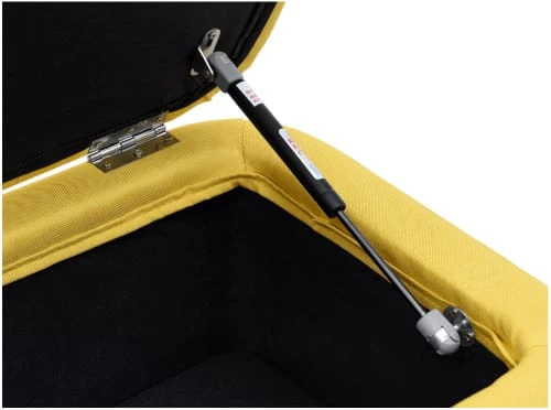 Usinestreet Bout De Lit POLY Avec Coffre De Rangement Et Pieds En Bois - Jaune 6 Usinestreet Bout De Lit POLY Avec Coffre De Rangement Et Pieds En Bois - Jaune – Image 6