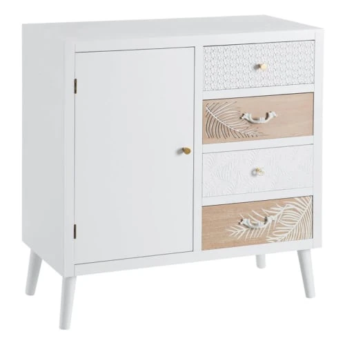Altobuy Buffet 1 Porte 4 Tiroirs Bois Massif Et Motif Floral 1 Altobuy Buffet 1 Porte 4 Tiroirs Bois Massif Et Motif Floral