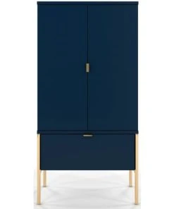 Skandica Buffet 1 Tiroir 2 Portes Couleur Bleu Pied Doré -Boutique Belamp buffet 1 tiroir 2 portes couleur bleu pied dore 2