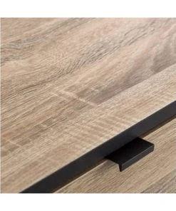 Unimasa Buffet 2 Placards + 3 Tiroirs Bois Et Métal Noir -Boutique Belamp buffet 2 placards 3 tiroirs bois et metal noir 2