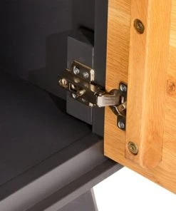 Furnhouse Buffet 2 Portes 2 Tiroirs En Chêne Massif Clair/gris -Boutique Belamp buffet 2 portes 2 tiroirs en chene massif clair gris 4