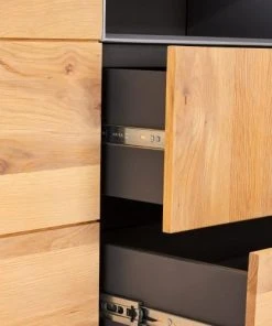 Furnhouse Buffet 2 Portes 2 Tiroirs En Chêne Massif Clair/gris -Boutique Belamp buffet 2 portes 2 tiroirs en chene massif clair gris 5