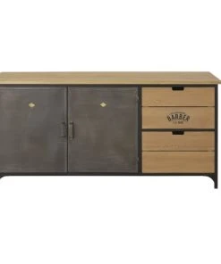 Maisons Du Monde Buffet 2 Portes 2 Tiroirs En Métal Et Sapin Massif