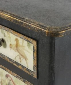 Maisons Du Monde Buffet 2 Portes 2 Tiroirs Noir Et Imprimé Perroquets -Boutique Belamp buffet 2 portes 2 tiroirs noir et imprime perroquets 1000 14 10 186232 5