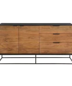 Rendez Vous Déco Buffet 2 Portes 3 Tiroirs En Bois D'acacia, Pieds En Métal