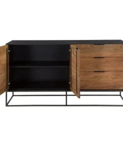 Rendez Vous Déco Buffet 2 Portes 3 Tiroirs En Bois D'acacia, Pieds En Métal -Boutique Belamp buffet 2 portes 3 tiroirs en bois d acacia pieds en metal 4