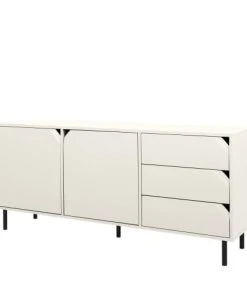 Tenzo Buffet 2 Portes 3 Tiroirs En Bois L177cm Blanc Cassé -Boutique Belamp buffet 2 portes 3 tiroirs en bois l177cm blanc casse 2