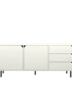 Tenzo Buffet 2 Portes 3 Tiroirs En Bois L177cm Blanc Cassé