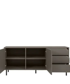 Tenzo Buffet 2 Portes 3 Tiroirs En Bois L177cm Marron -Boutique Belamp buffet 2 portes 3 tiroirs en bois l177cm marron 2