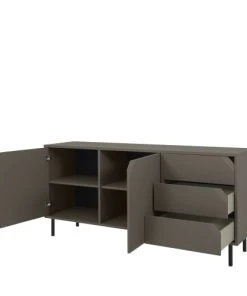 Tenzo Buffet 2 Portes 3 Tiroirs En Bois L177cm Marron -Boutique Belamp buffet 2 portes 3 tiroirs en bois l177cm marron 3