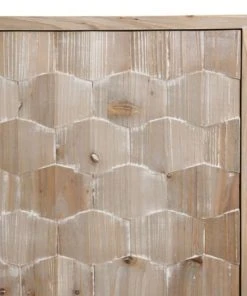 MACABANE Buffet 2 Portes Beige Pieds En Sapin Noir -Boutique Belamp buffet 2 portes beige pieds en sapin noir 2