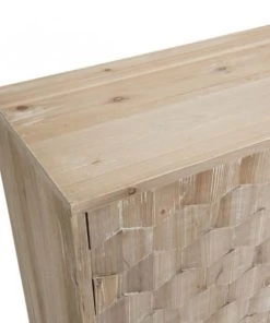 MACABANE Buffet 2 Portes Beige Pieds En Sapin Noir -Boutique Belamp buffet 2 portes beige pieds en sapin noir 5
