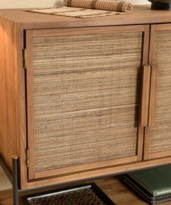 MACABANE Buffet 2 Portes En Bois De Teck Recyclé -Boutique Belamp buffet 2 portes en bois de teck recycle 2