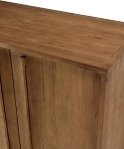 MACABANE Buffet 2 Portes En Bois De Teck Recyclé Pieds En Métal Noir -Boutique Belamp buffet 2 portes en bois de teck recycle pieds en metal noir 3