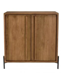 MACABANE Buffet 2 Portes En Bois De Teck Recyclé Pieds En Métal Noir -Boutique Belamp buffet 2 portes en bois de teck recycle pieds en metal noir 4