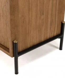 MACABANE Buffet 2 Portes En Bois De Teck Recyclé Pieds En Métal Noir -Boutique Belamp buffet 2 portes en bois de teck recycle pieds en metal noir 5