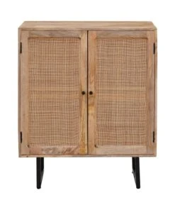 Drawer Buffet 2 Portes En Bois Et Cannage L85cm Bois -Boutique Belamp buffet 2 portes en bois et cannage l85cm bois 2