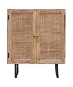 Drawer Buffet 2 Portes En Bois Et Cannage L85cm Bois