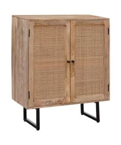Drawer Buffet 2 Portes En Bois Et Cannage L85cm Bois -Boutique Belamp buffet 2 portes en bois et cannage l85cm bois 3