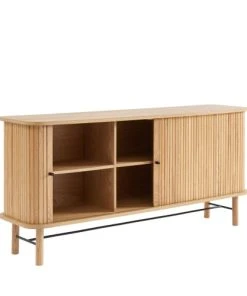 Drawer Buffet 2 Portes En Bois L160cm Bois Clair -Boutique Belamp buffet 2 portes en bois l160cm bois clair 3