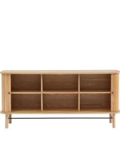 Drawer Buffet 2 Portes En Bois L160cm Bois Clair -Boutique Belamp buffet 2 portes en bois l160cm bois clair 4
