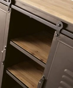 Maisons Du Monde Buffet 2 Portes En Métal Et Sapin -Boutique Belamp buffet 2 portes en metal et sapin 1000 12 10 196277 4