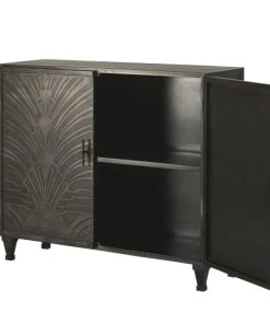 Maisons Du Monde Buffet 2 Portes En Métal Noir Mat Sculpté -Boutique Belamp buffet 2 portes en metal noir mat sculpte 1000 10 9 187010 3