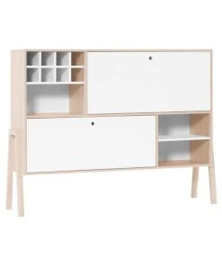 CALICOSY Buffet 2 Portes Et 4 Niches - Blanc Et Beige -Boutique Belamp buffet 2 portes et 4 niches blanc et beige 5