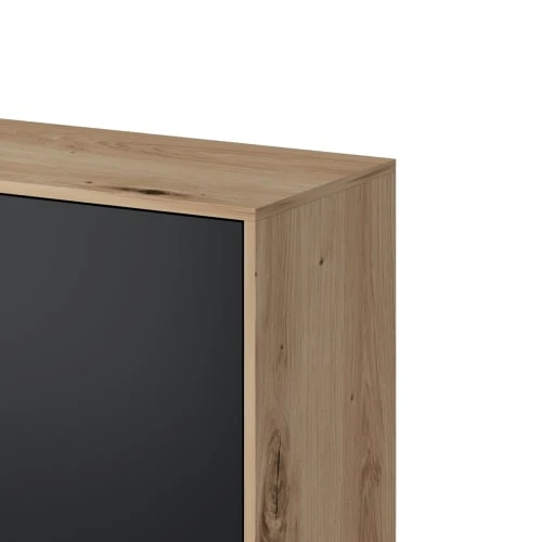 Petits Meubles Buffet 2 Portes Naturel Et Noir 3 Petits Meubles Buffet 2 Portes Naturel Et Noir – Image 3