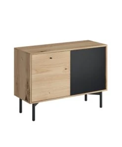 Petits Meubles Buffet 2 Portes Naturel Et Noir