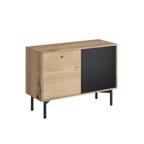 Petits Meubles Buffet 2 Portes Naturel Et Noir 1 Petits Meubles Buffet 2 Portes Naturel Et Noir