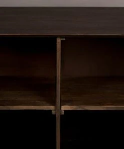 Dutchbone Buffet 2 Portes Sculptées En Bois Foncé Métal -Boutique Belamp buffet 2 portes sculptees en bois fonce metal 4