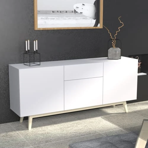 Weber Industries Buffet 3 Portes 1 Tiroir Blanc 2 Weber Industries Buffet 3 Portes 1 Tiroir Blanc – Image 2