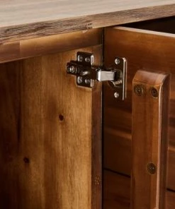 Furnhouse Buffet 3 Portes 2 Tiroirs En Acacia Massif Et Métal Marron -Boutique Belamp buffet 3 portes 2 tiroirs en acacia massif et metal marron 4