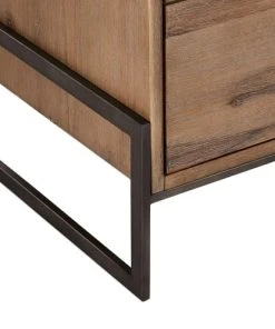 Furnhouse Buffet 3 Portes 2 Tiroirs En Acacia Massif Et Métal Marron -Boutique Belamp buffet 3 portes 2 tiroirs en acacia massif et metal marron 5