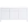 Kare Design Buffet 3 Portes 3 Tiroirs En Verre Blanc