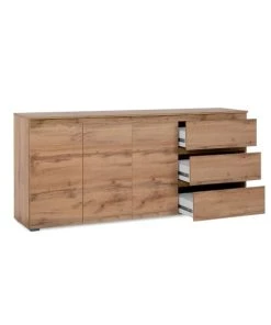 CALICOSY Buffet 3 Portes, 3 Tiroirs Et 2 étagères - L178,5 Cm - Marron 9 CALICOSY Buffet 3 Portes, 3 Tiroirs Et 2 étagères - L178,5 Cm - Marron -Boutique Belamp buffet 3 portes 3 tiroirs et 2 etageres l178 5 cm marron 3