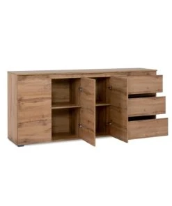 CALICOSY Buffet 3 Portes, 3 Tiroirs Et 2 étagères - L178,5 Cm - Marron 10 CALICOSY Buffet 3 Portes, 3 Tiroirs Et 2 étagères - L178,5 Cm - Marron -Boutique Belamp buffet 3 portes 3 tiroirs et 2 etageres l178 5 cm marron 4