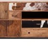 Kare Design Buffet 3 Portes 4 Tiroirs En Sheesham Massif Et Peau De Vache