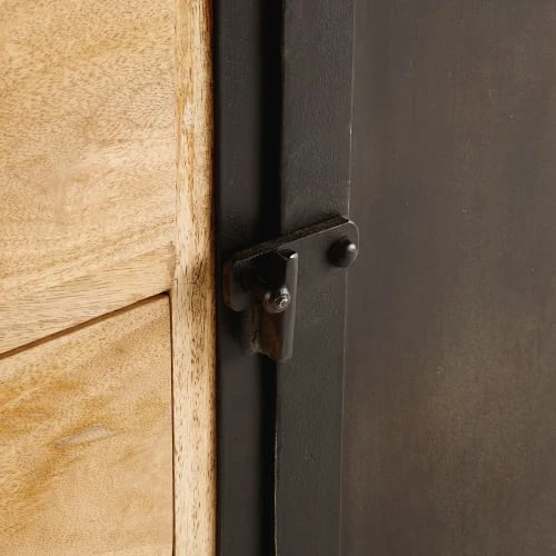 Maisons Du Monde Buffet 3 Portes 5 Tiroirs En Métal Noir Et Manguier Massif 5 Maisons Du Monde Buffet 3 Portes 5 Tiroirs En Métal Noir Et Manguier Massif – Image 5