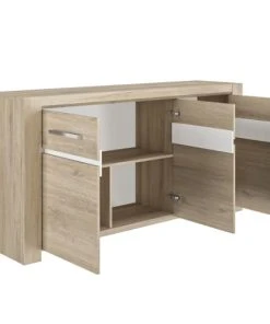 GAMI Buffet 3 Portes Effet Bois Beige 45x180x91 7 GAMI Buffet 3 Portes Effet Bois Beige 45x180x91 -Boutique Belamp buffet 3 portes effet bois beige 45x180x91 2