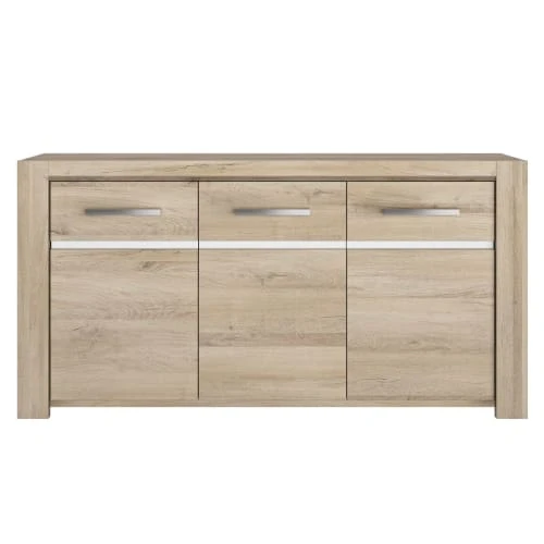GAMI Buffet 3 Portes Effet Bois Beige 45x180x91 4 GAMI Buffet 3 Portes Effet Bois Beige 45x180x91 – Image 4