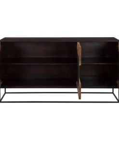 Rendez Vous Déco Buffet 3 Portes En Bois D'acacia Et Métal Noir -Boutique Belamp buffet 3 portes en bois d acacia et metal noir 5