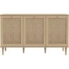 HOMIFAB Buffet 3 Portes En Cannage Et Effet Chêne 150 Cm