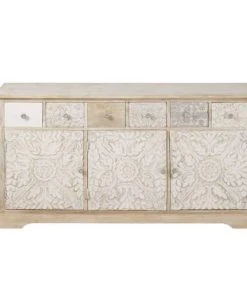 Maisons Du Monde Buffet 3 Portes En Manguier Massif Sculpté